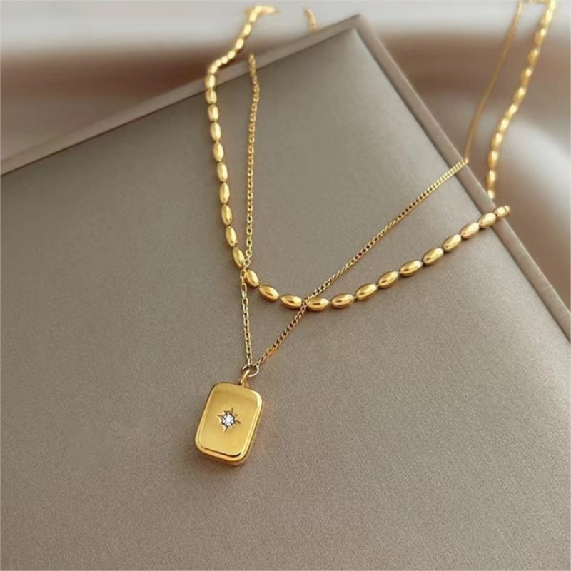 Birth Flower Necklace - ANENJERY-collar con colgante de estrella barbuda