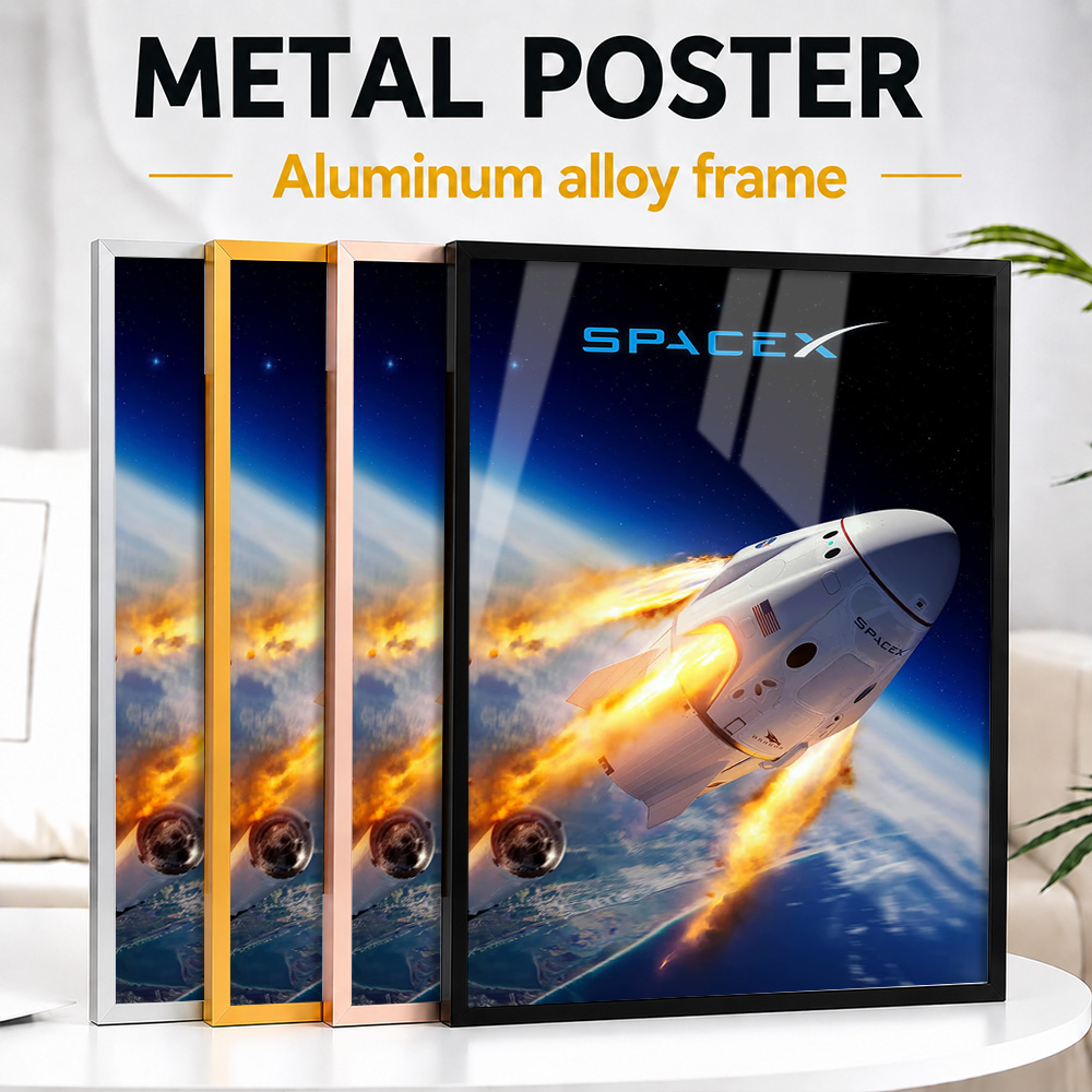 Custom Map Poster - Póster de aluminio con marco que