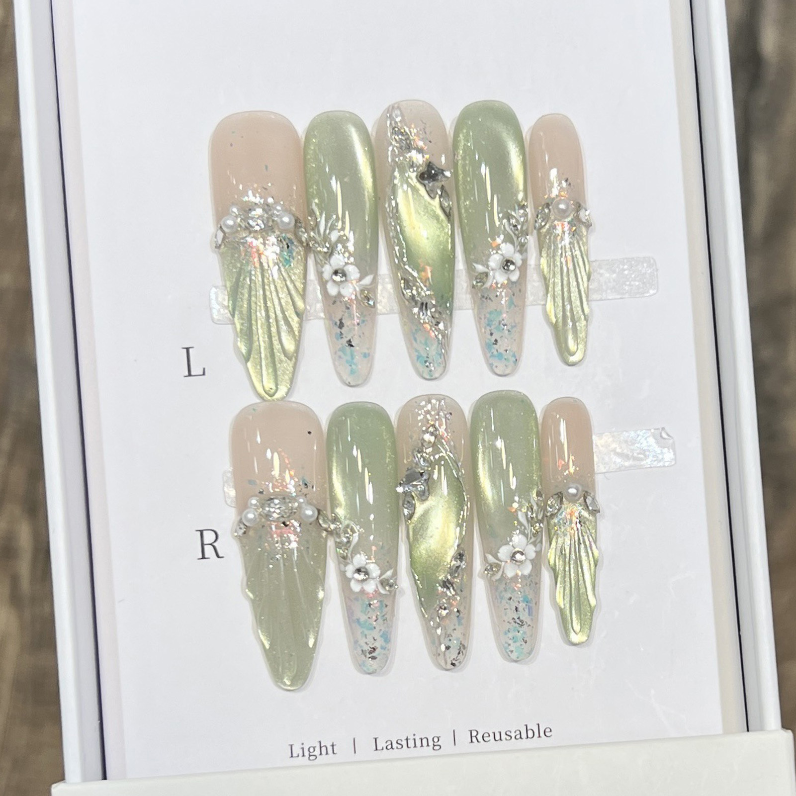10 Uds. De puntas de uñas post - Pressed Flower Art reseña y precio