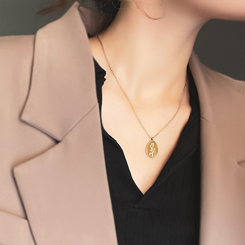 Collares de acero inoxidable p - Birth Flower Necklace reseña y precio