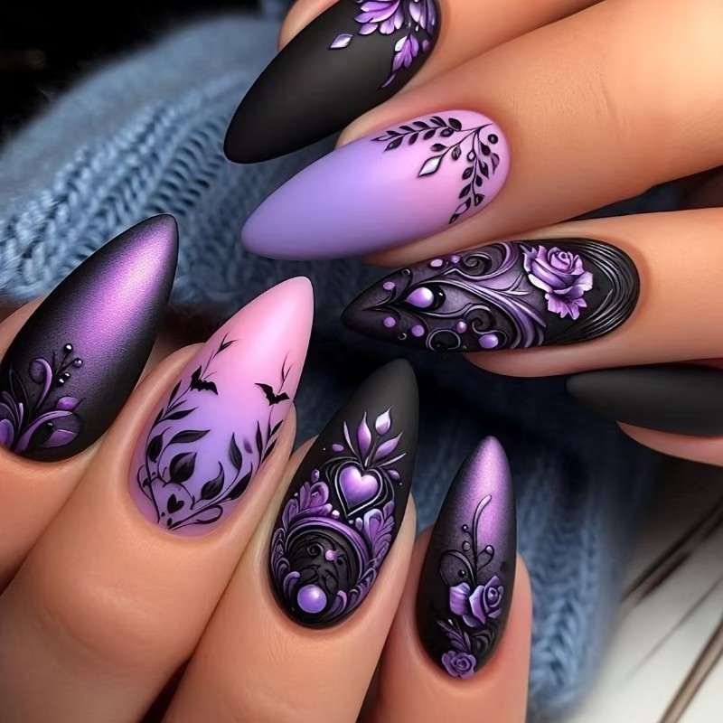 Uñas postizas medianas para mu - Pressed Flower Art reseña y precio